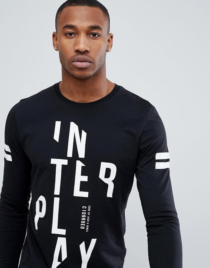 Jack & Jones Mono Long Sleeve Top - Black
