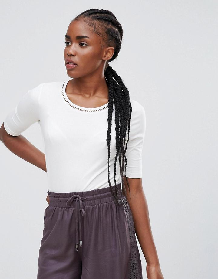 Bellfield Lavender Laddred T-shirt - White