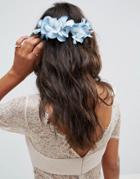 Asos Soft Flower Side Hair Clip - Blue