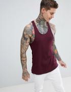Ascend Salt And Pepper Ribbed Tank - Red