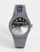 Superdry Silicone Strap Watch In Gray Ombre