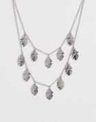 Skinny Dip Silver Palm Leaf Double Necklace