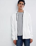 Burton Menswear Zip Up Hoodie In White - White