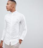 Farah Sansfer Skinny Fit Oxford Shirt In White Exclusive At Asos