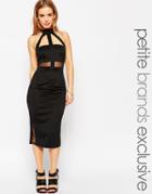 Tiger Mist Petite Cut Out High Neck Body-conscious Dress - Black