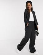 New Look Wide Leg Tailored Pants In Black