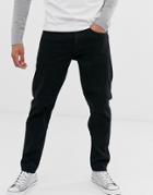Asos Design Recycled Tapered Jeans In Black - Black