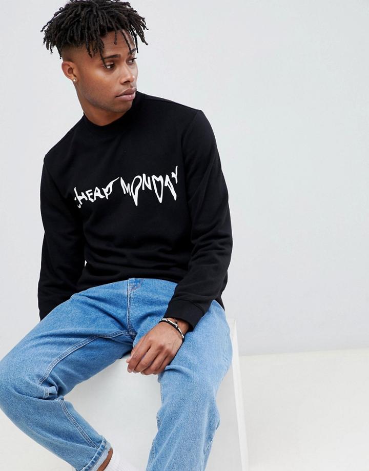 Cheap Monday Droop Logo Sweatshirt Black - Black