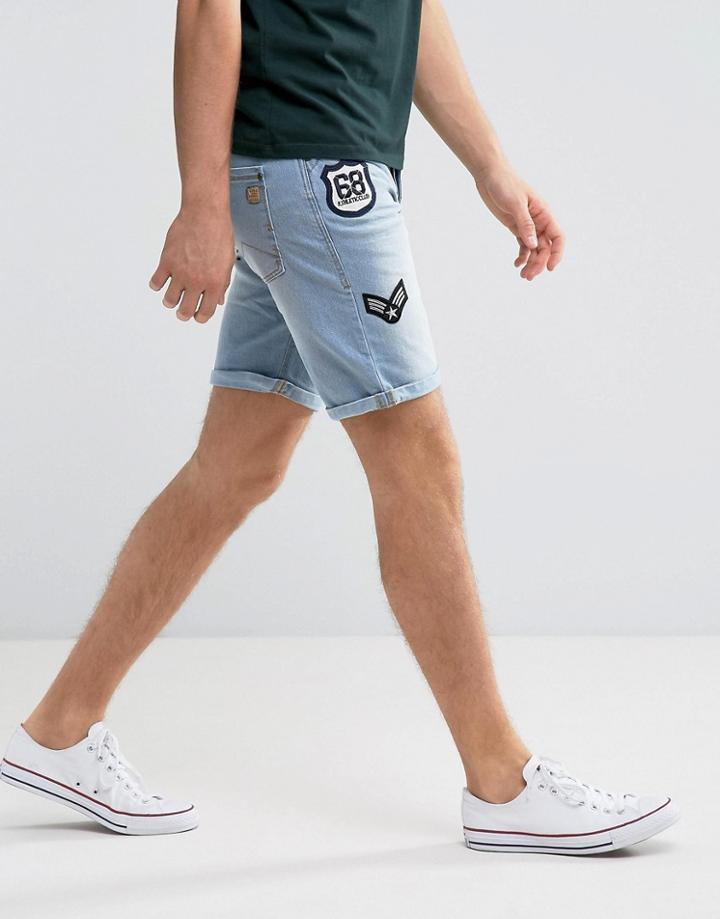Blend Denim Badge Short - Blue