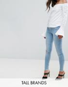 Vero Moda Tall Ripped Knee Skinny Jean - Blue