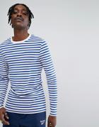 Asos Stripe Long Sleeve Muscle T-shirt - Blue