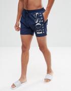 Boss By Hugo Boss Octopus Swim Shorts In Navy - Navy
