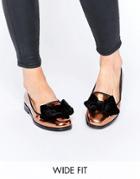 Asos Monica Wide Fit Bow Slippers - Copper