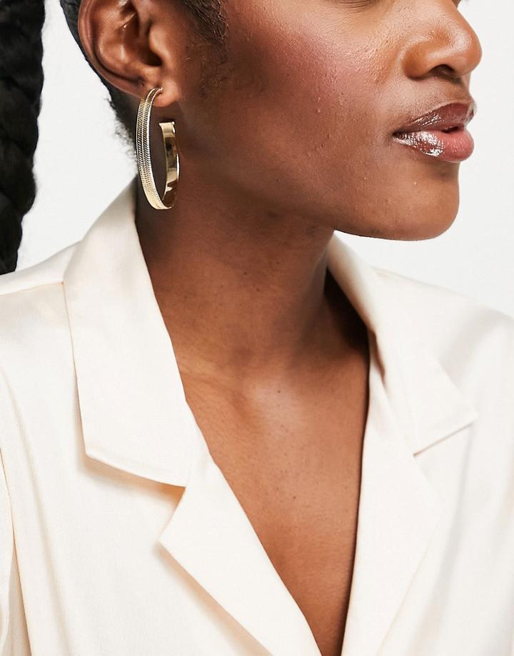 Aldo Afaleldan Hoop Snake Chain Earrings In Gold