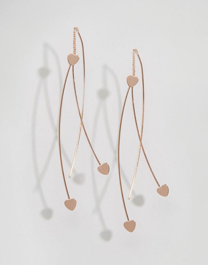 Asos Heart Through Earrings - Rose Gold