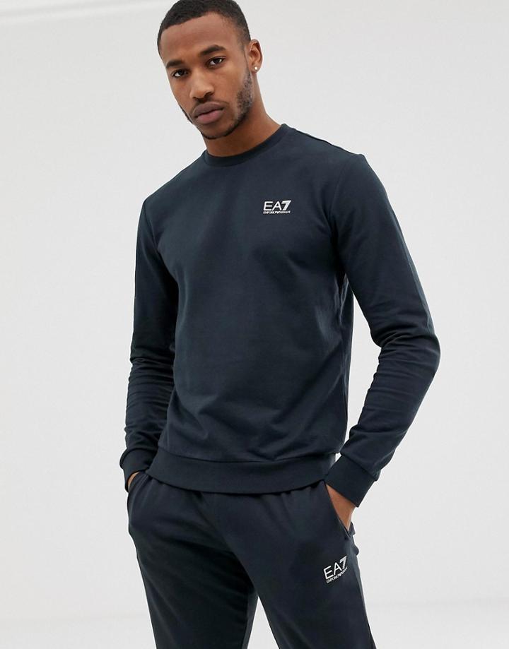 Ea7 Crew Neck Logo Sweat In Navy Suit2 - Navy