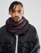 Asos Oversized Infinity Scarf In Purple And Black - Purple
