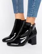 New Look Patent Ankle Boots - Black