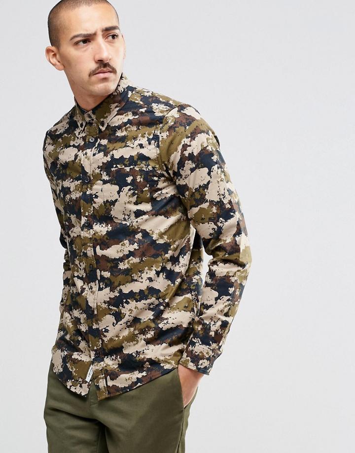 Carhartt Wip Camo Shirt In Regular Fit - Green