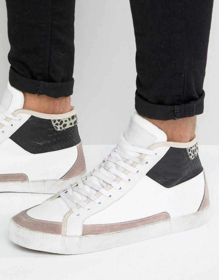 Religion League Hi Top Suede Sneakers - White