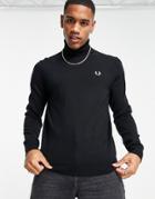 Fred Perry Roll Neck Sweater In Black