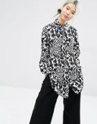 Monki Mono Printed Shirt - Pattern