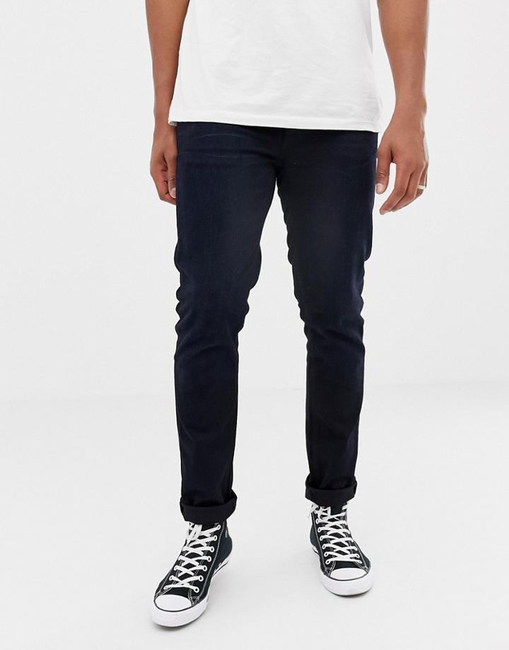 Nudie Jeans Co Lean Dean Tapered Jeans Black N Blue - Blue