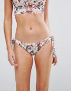 Asos Wispy Floral Print Bunny Tie Side Bikini Bottom - Multi