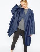 Asos White Oversized Denim Throw On Jacket - Blue