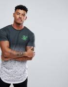 Siksilk Muscle T-shirt In Black With Speckle Fade - Black