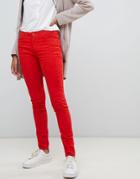 Esprit Skinny Cord Pants In Red - Orange