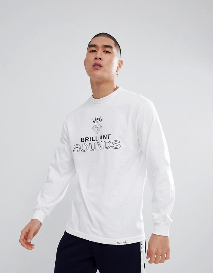 Diamond Supply Records Long Sleeve T-shirt In White - White