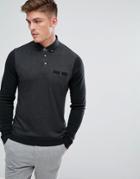 Ted Baker Contrast Sleeve Polo - Black