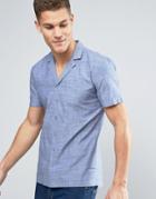 Minimum Luca Short Sleeve Shirt Revere Collar In Navy - Navy