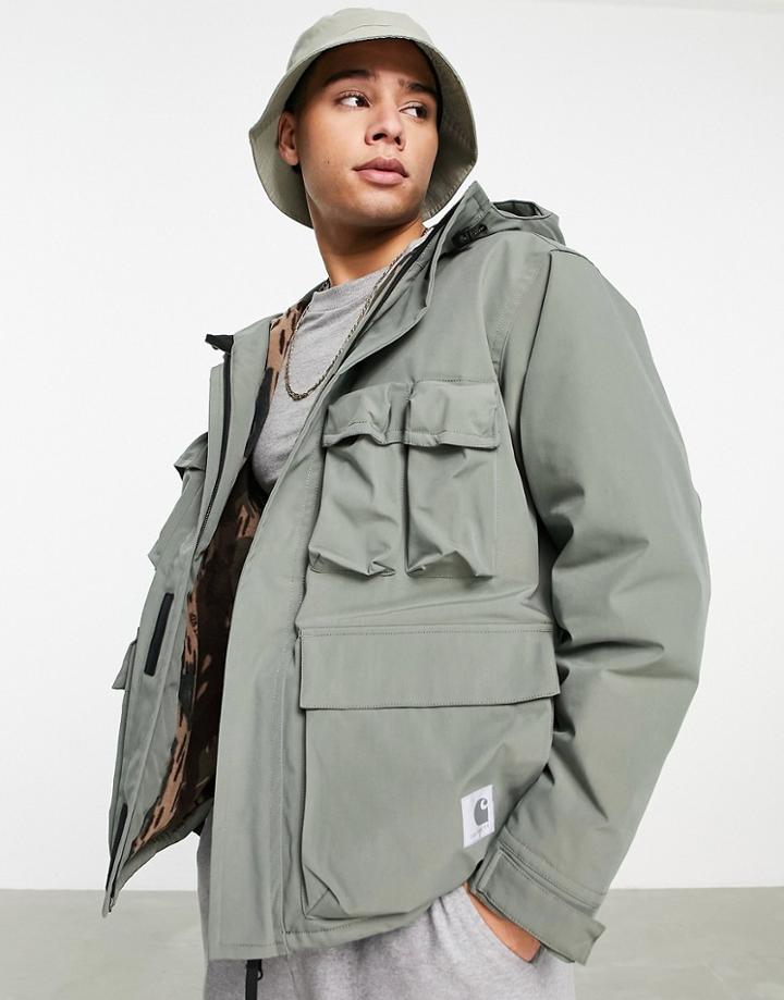 Carhartt Wip Kilda Fleece Lined Utility Jacket In Green