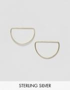 Asos Gold Plated Sterling Silver Open Semi Circle Stud Earrings - Gold