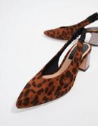 Stradivarius Leopard Print Sling Back Shoe - Multi
