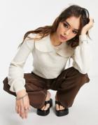 Vero Moda Long Sleeve Collared Blouse In Brown