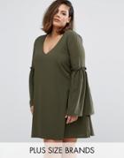 Elvi Plus Swing Dress - Green