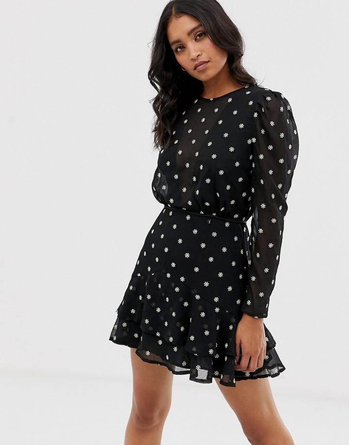Talulah Heart Fire Skater Dress - Black