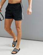 Adidas Swim Shorts With Stripes In Black Cv5137 - Black