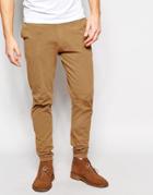 Asos Skinny Lightweight Jersey Joggers In Brown - Ermine