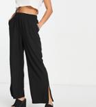 Only Petite Tailored Side Slit Pants In Black