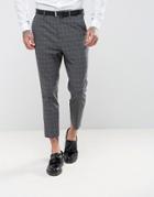 Asos Tapered Pants In Gray Gradient Check - Gray