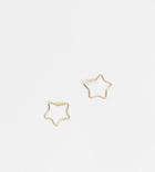 Kingsley Ryan Star Hoop Earrings In Sterling Silver Gold Plate