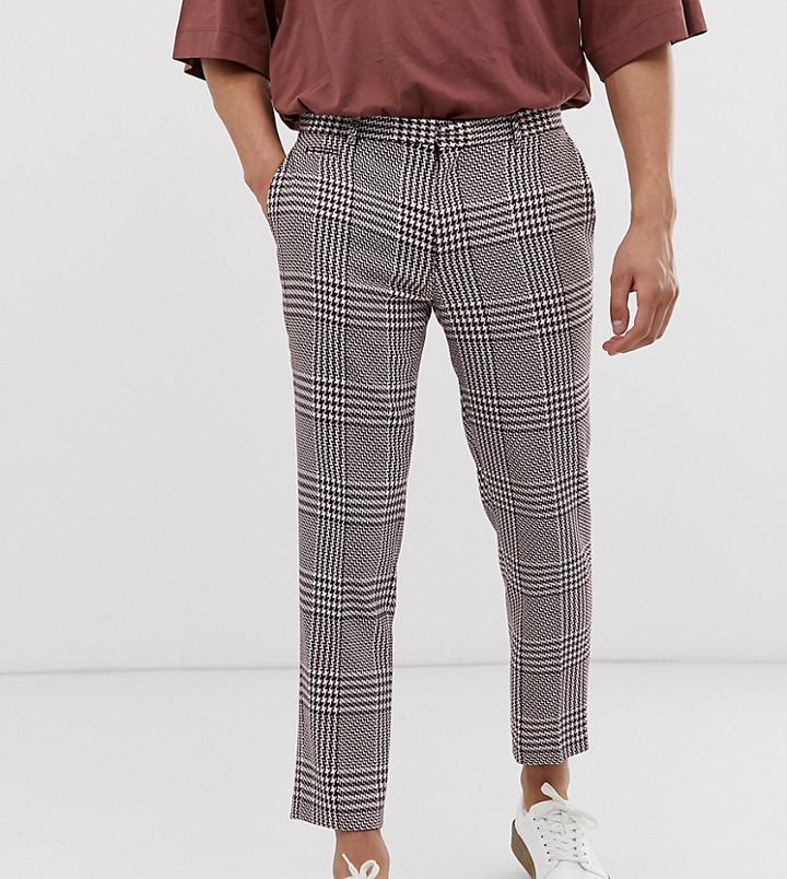 Noak Skinny Dogstooth Pants In Pink
