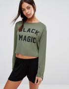 Adolescent Clothing Halloween Black Magic Long Sleeve Short Set - Green