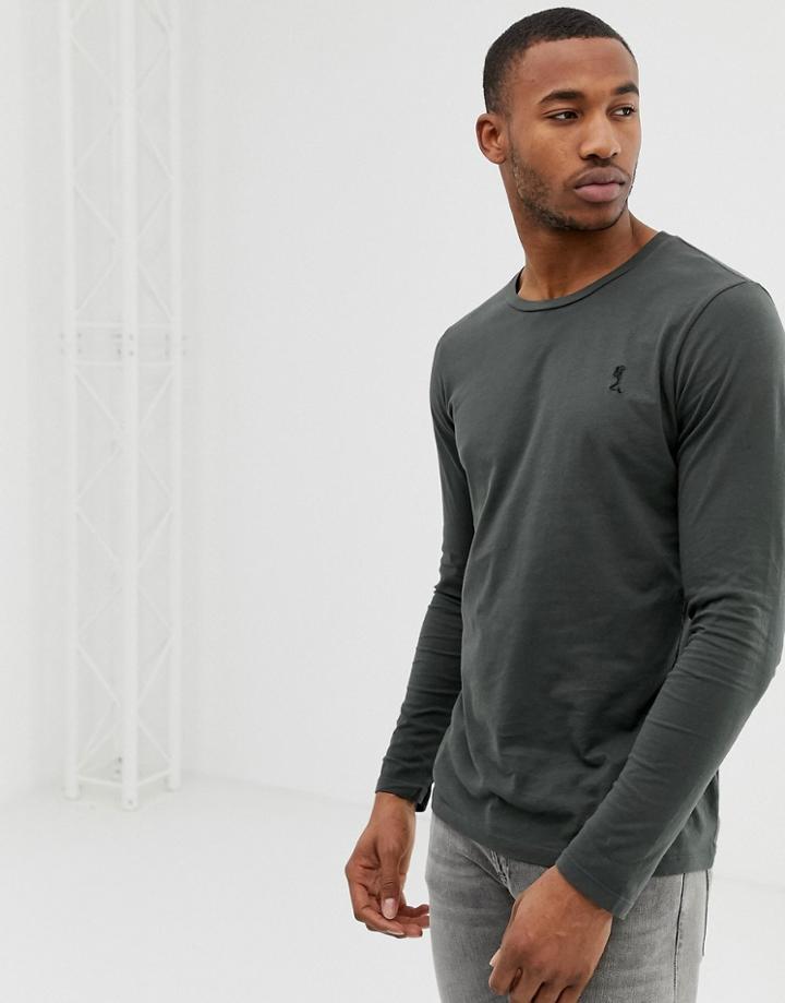 Religion Jersey Long Sleeve Top In Charcoal-gray