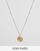Ottoman Hands A Initial Pendant Necklace - Gold