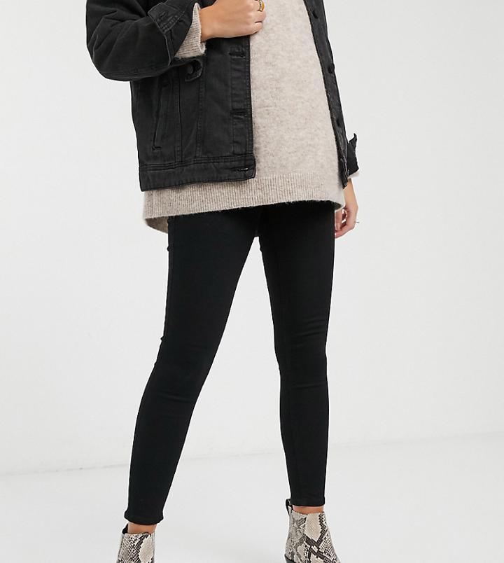 Topshop Maternity Joni Overbump Skinny Jeans In Black